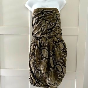 Michael Kors strapless dress. Snake skin